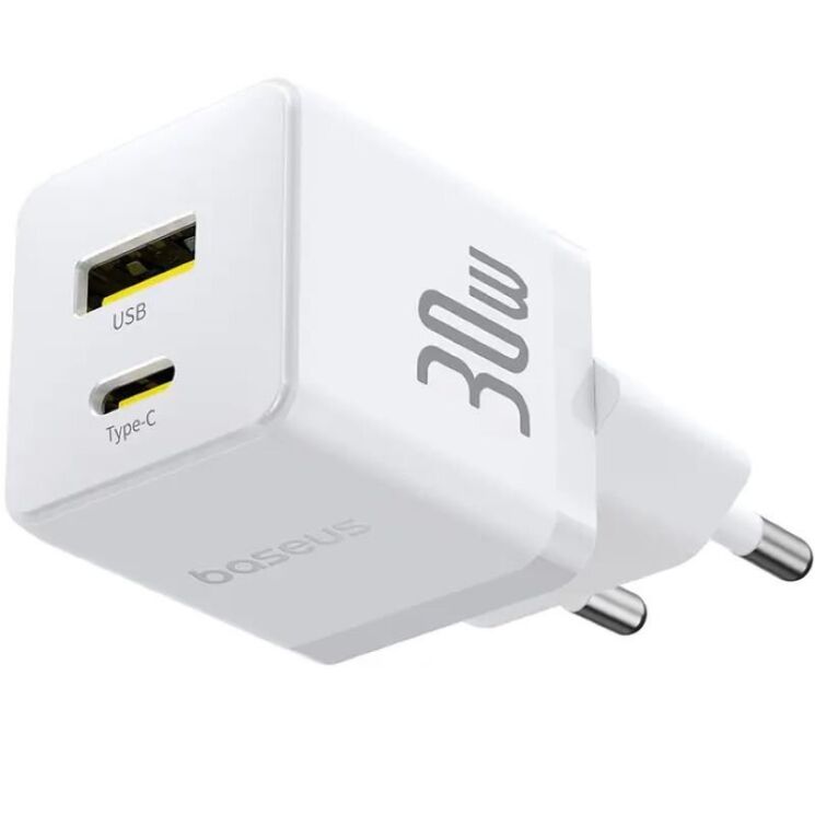 Сетевое зарядное устройство Baseus Palm C+U (30W) P1011160A213-00 - White: фото 3 из 17