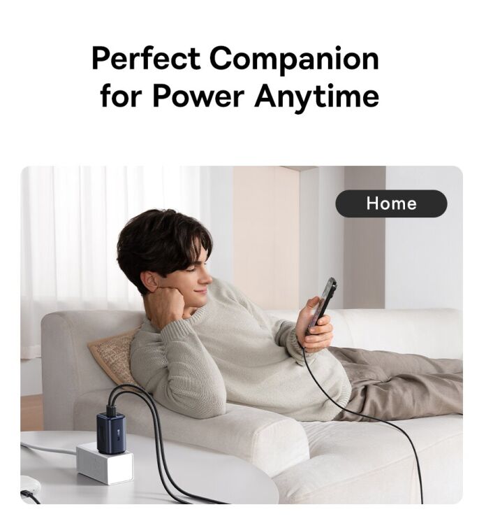 Сетевое зарядное устройство Baseus PicoGo AE11 2C+U (100W) E0121400 - Black: фото 14 из 23