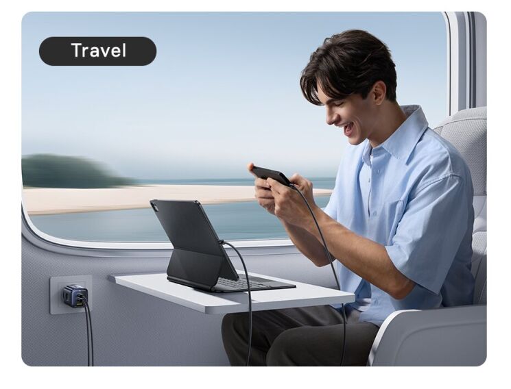 Сетевое зарядное устройство Baseus PicoGo AE11 2C+U (100W) E0121400 - Black: фото 15 из 23