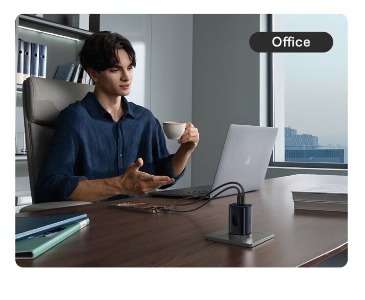 Сетевое зарядное устройство Baseus PicoGo AE11 2C+U (100W) E0121400 - Black: фото 16 из 23