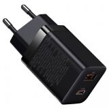 Мережевий зарядний пристрій Baseus Super Si Pro Quick Charger C+U (30W) CCSUPP-E01 - Black (141859B)