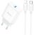 Сетевое зарядное устройство Hoco C104A (20W) + кабель Type-C to Lightning - White: фото 1 из 9