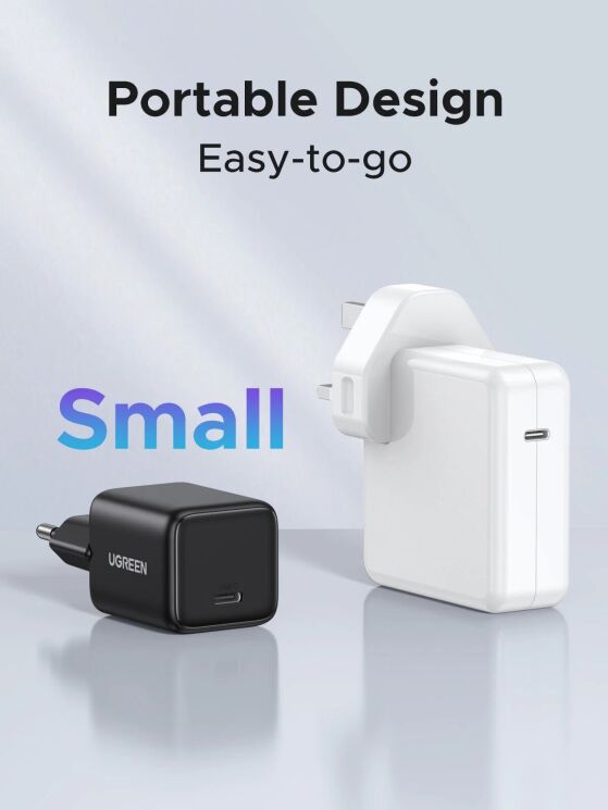 Сетевое зарядное устройство UGREEN X512 GaN 20W (Type-C) 55553 - Black: фото 6 из 8