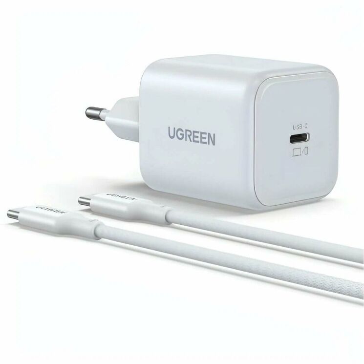 Сетевое зарядное устройство UGREEN X524 GaN 45W Type-C + кабель Type-C to Type-C (65055) - White (960245W) Сетевое зарядное устройство UGREEN X524 GaN 45W Type-C + кабель Type-C to Type-C (65055) - White: фото 3 из 14