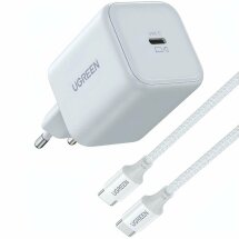 Сетевое зарядное устройство UGREEN X524 GaN 45W Type-C + кабель Type-C to Type-C (65055) - White: фото 1 из 14