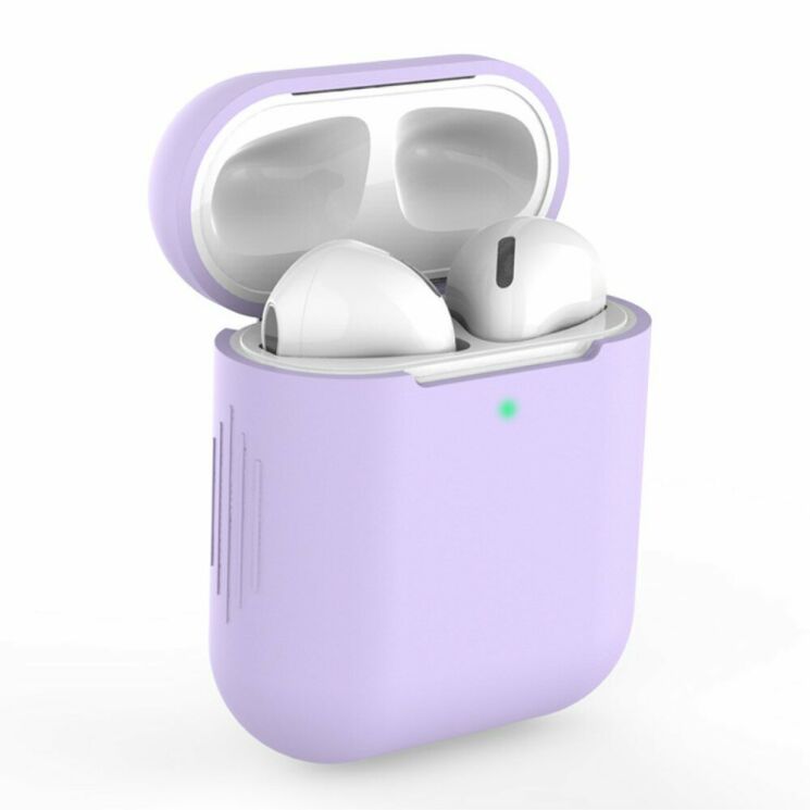 Силиконовый чехол Deexe Silicone Case для Apple AirPods 1 / 2 - Lavender: фото 1 из 7