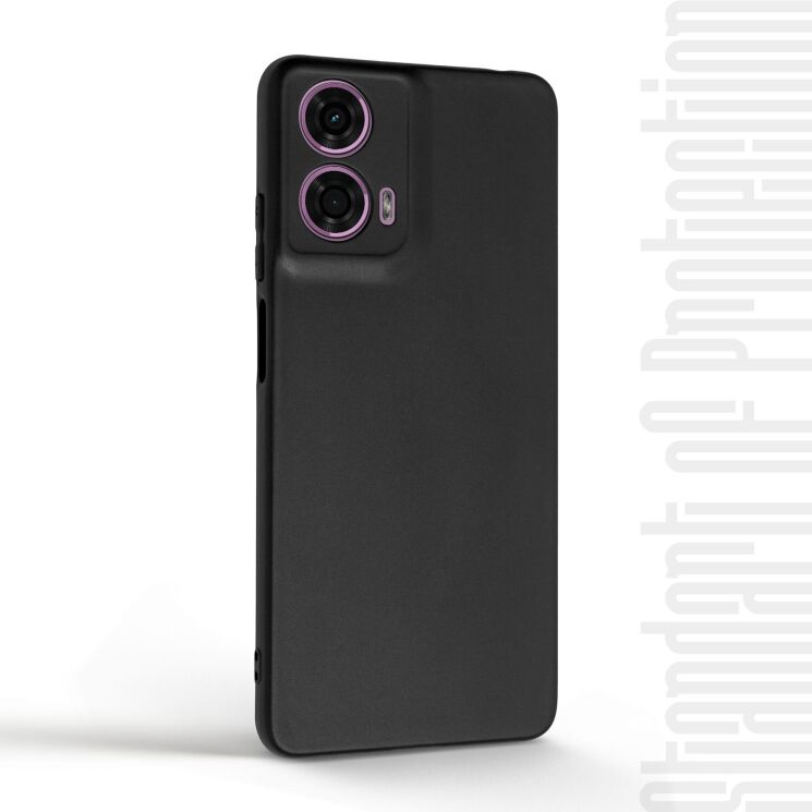 Силиконовый (TPU) чехол ArmorStandart Matte Slim Fit для Motorola Moto G24 - Black: фото 2 из 5