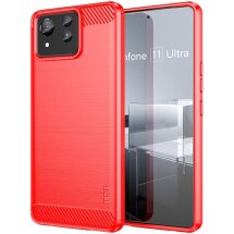Силиконовый (TPU) чехол MOFI Carbon Fiber для ASUS Zenfone 11 Ultra - Red: фото 1 из 10