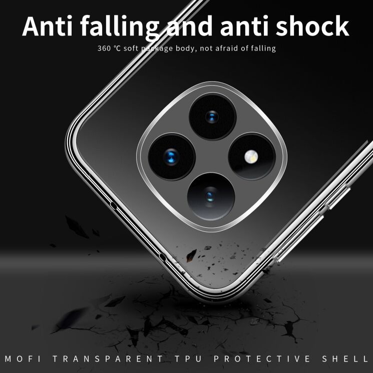 Силиконовый (TPU) чехол MOFI Thin Guard для Xiaomi Redmi Note 15 Pro Plus / Poco M8 Pro 5G - Transparent: фото 8 из 9