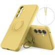 Силиконовый (TPU) чехол с кольцом Deexe Color Shell для Samsung Galaxy A27 (A276) - Yellow (408615Y)