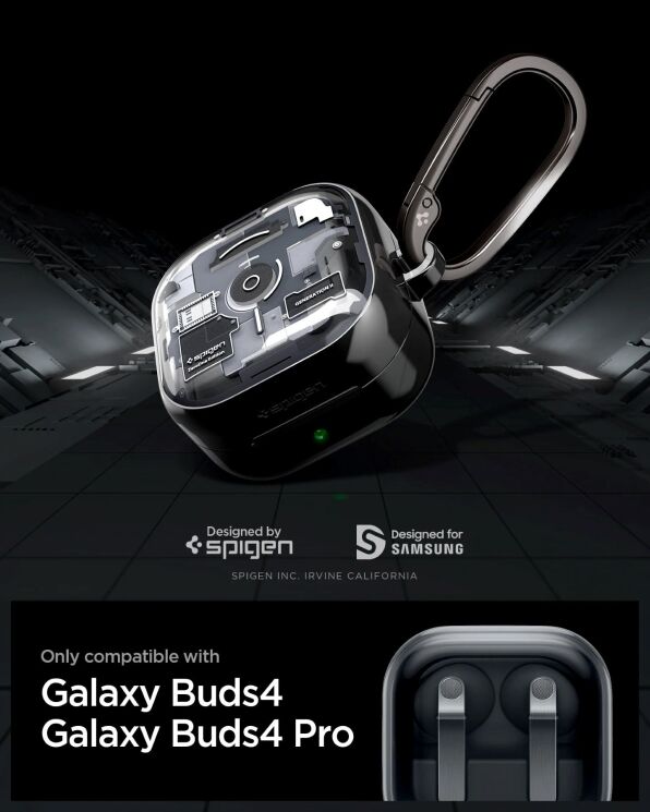 Захисний чохол Spigen Ultra Hybrid Zero One (FH) для Samsung Galaxy Buds 4 / Buds 4 Pro (ACS11201) - Black: фото 9 з 14