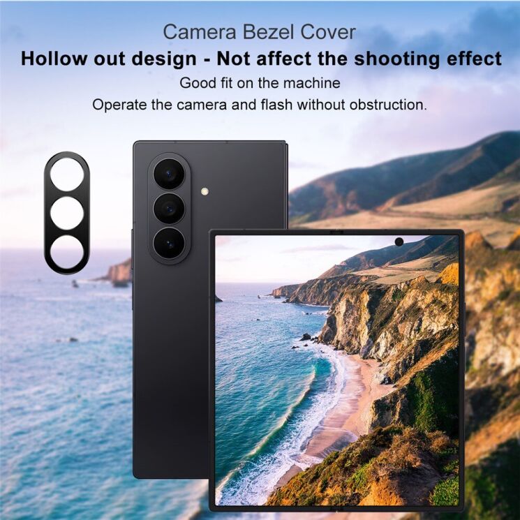 Защитная рамка IMAK Camera Styling для Samsung Galaxy Fold 8 Ultra / Fold 7 - Black: фото 6 из 7