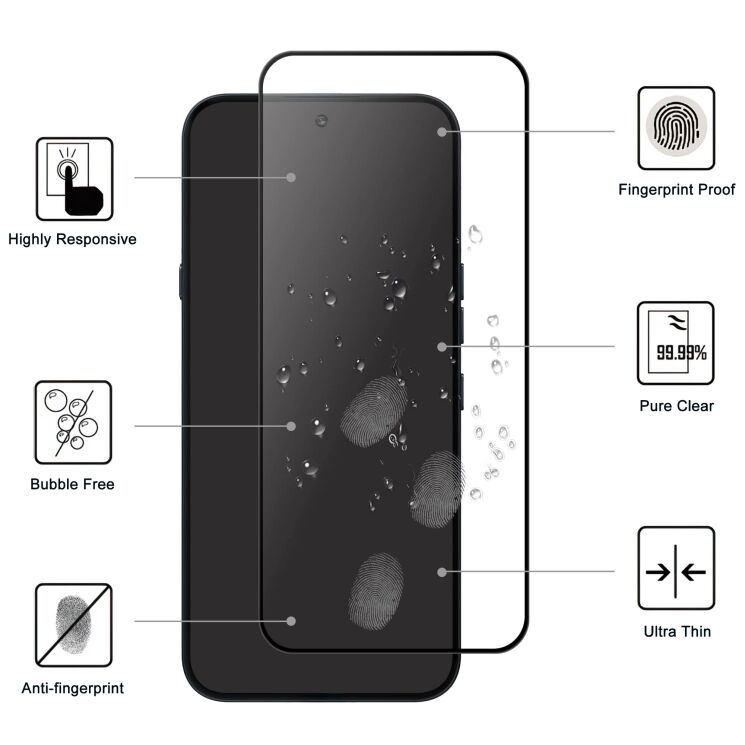 Защитное стекло Deexe Full Glue Coverage для Nothing Phone (4a) - Black (411326B) Защитное стекло Deexe Full Glue Coverage для Nothing Phone (4a) - Black: фото 2 из 4