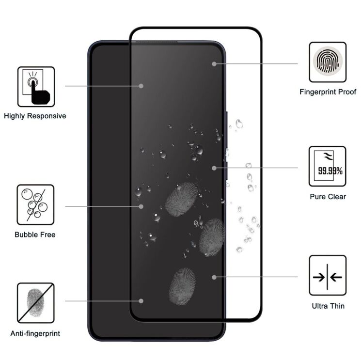 Захисне скло Deexe Full Glue Coverage для OPPO Reno 13 F/FS 5G - Black: фото 2 з 4