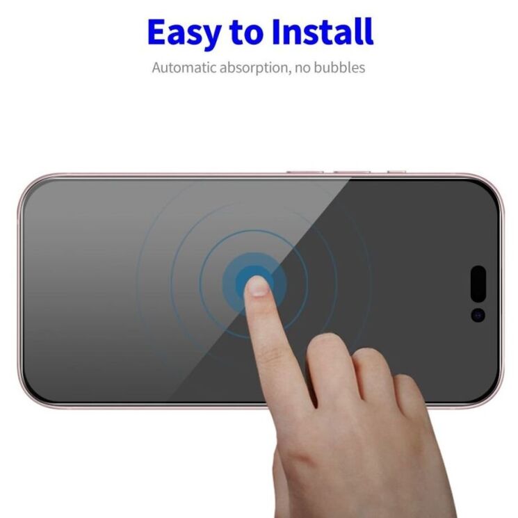 Защитное стекло HAT PRINCE Anti-Spy для Apple iPhone 16 Plus - Black: фото 7 из 10