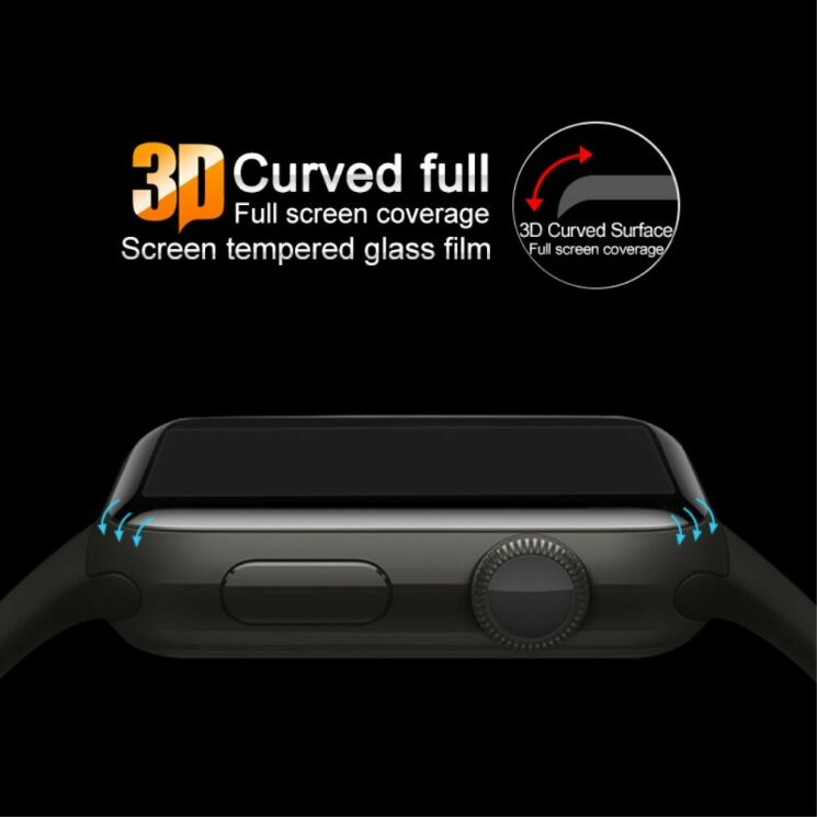Захисне скло IMAK Full Cover Glass для Apple Watch 38 mm - Black: фото 5 з 15