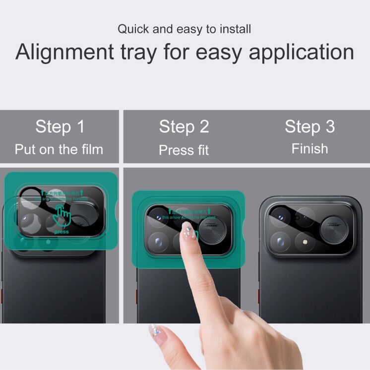 Защитное стекло IMAK Install Black Glass Lens для Xiaomi Poco F9 Ultra - Black: фото 6 из 9