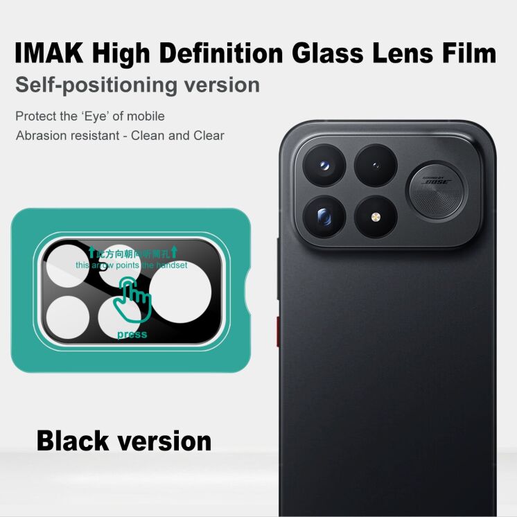 Защитное стекло IMAK Install Black Glass Lens для Xiaomi Poco F9 Ultra - Black: фото 4 из 9