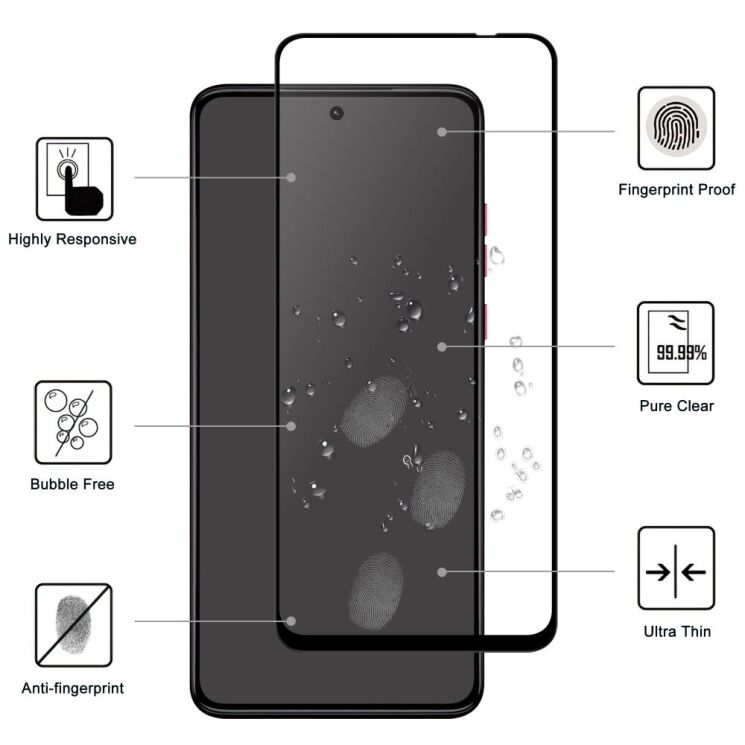 Захисне скло Deexe 5D Full Glue для Motorola Moto G84 - Black: фото 2 з 4