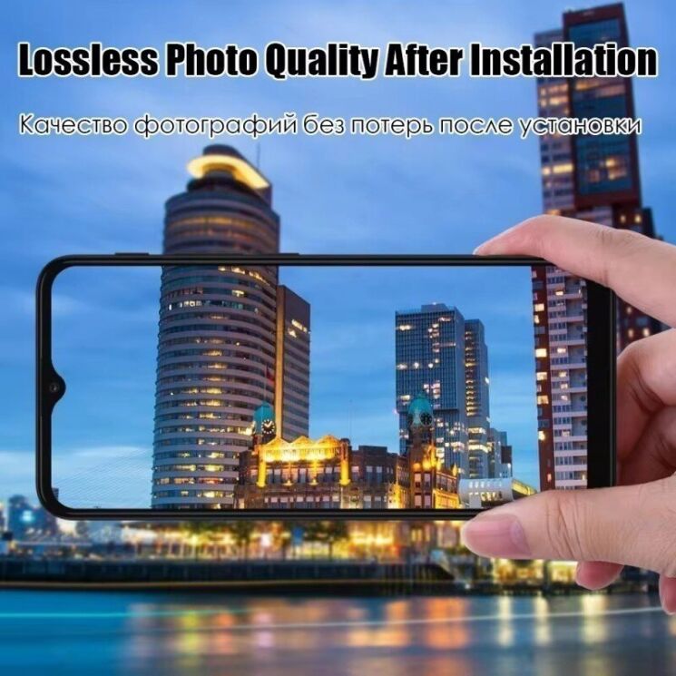 Защитное стекло на камеру WANLONFENG Lens Silk Protector для OPPO Reno 16 F/FS - Black: фото 3 из 4