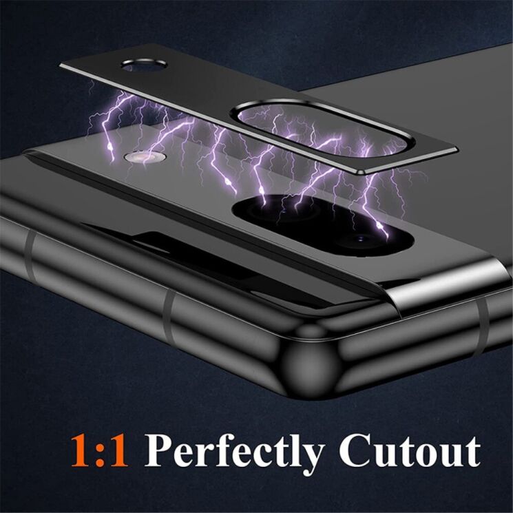 Защитное стекло на заднюю камеру Deexe Black Camera Lens для Google Pixel 7a - Black: фото 3 из 4