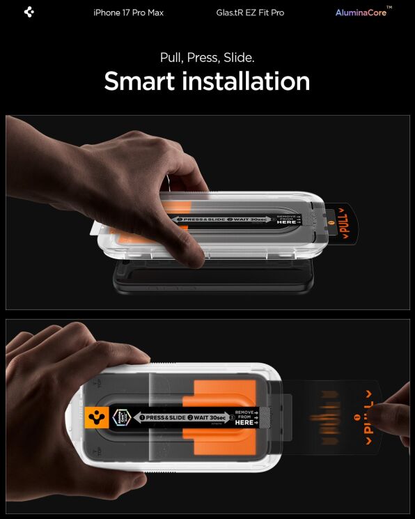 Защитное стекло Spigen (SGP) Glas.tR EZ Fit Pro для iPhone 16 Pro Max / 17 Pro Max (AGL10095): фото 13 из 14