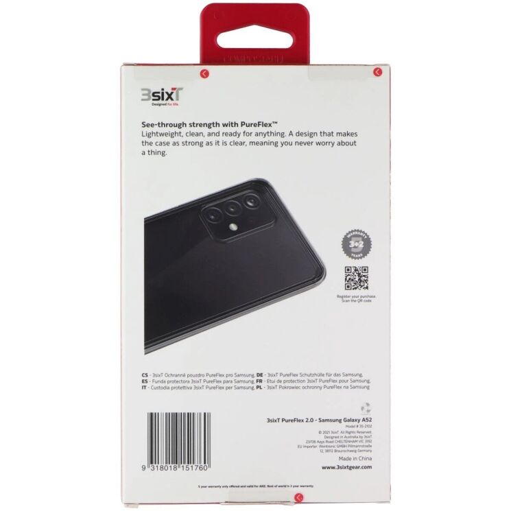 Захисний чохол 3SIXT PureFlex для Samsung Galaxy A52 (A525) / A52s (A528) 3S-2102 - Clear: фото 2 з 3