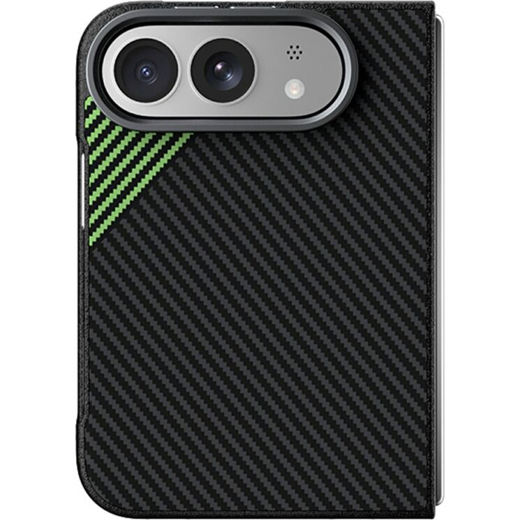 Защитный чехол ABEEL Carbon Fiber Case для iPhone Duo - Black / Green: фото 2 из 7