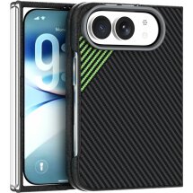 Защитный чехол ABEEL Carbon Fiber Case для iPhone Duo - Black / Green: фото 1 из 7