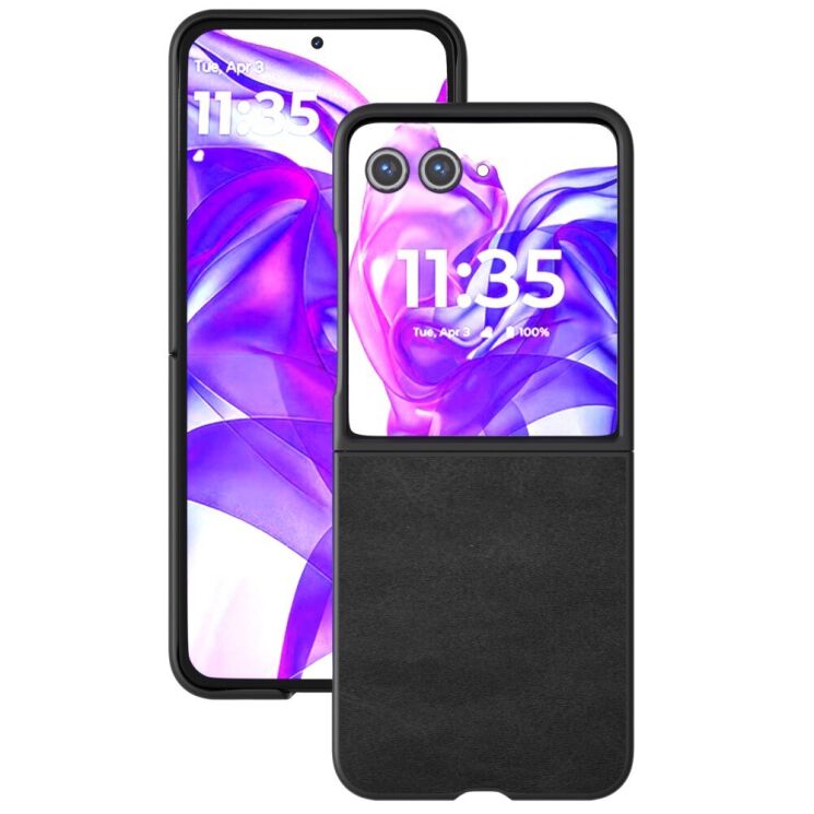 Защитный чехол ABEEL Texture Case для Motorola Razr 50 Ultra - Black: фото 2 из 6