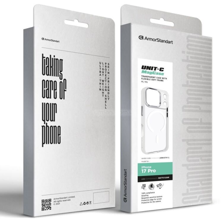 Захисний чохол ArmorStandart Unit-C MagCase для iPhone 17 Pro - Matte Clear: фото 3 з 6