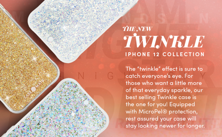 Защитный чехол Case-Mate Twinkle Glitter для Apple iPhone 12 mini - Confetti: фото 4 из 7