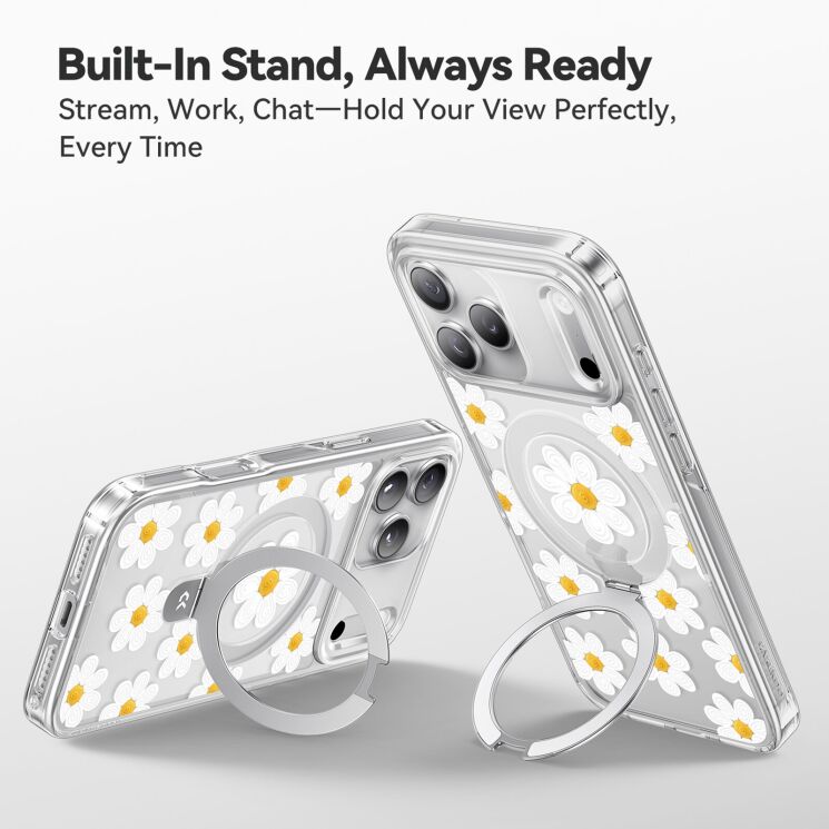 Защитный чехол CASEKOO Floral Series MagSafe для iPhone 17 Pro Max - Dancing Butterfly: фото 4 из 8