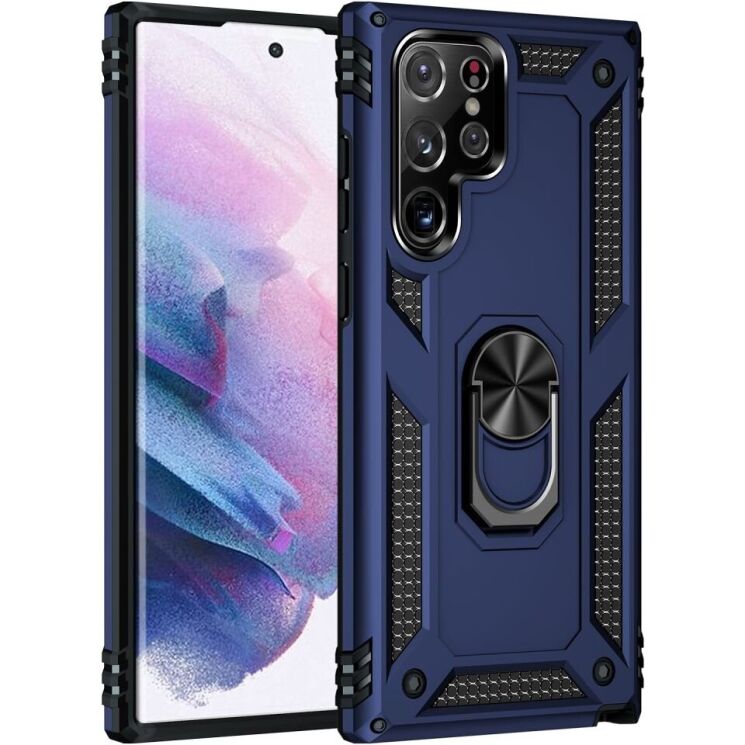 Защитный чехол Deexe Armor Case для Samsung Galaxy S22 Ultra (S908) - Blue: фото 2 из 8