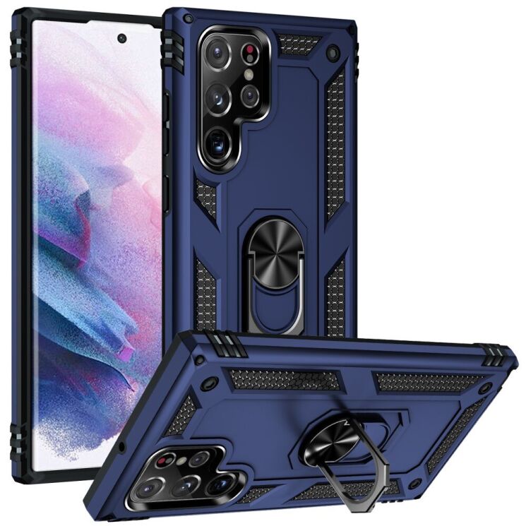 Защитный чехол Deexe Armor Case для Samsung Galaxy S22 Ultra (S908) - Blue: фото 1 из 8
