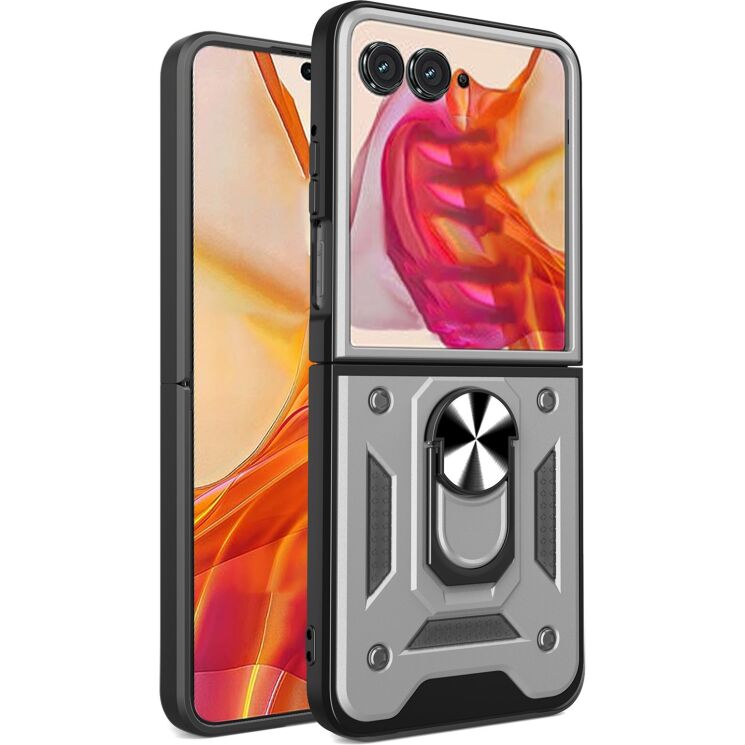 Защитный чехол Deexe Armor Case (FF) для Motorola Razr 50 / Razr 70 - Silver: фото 1 из 8
