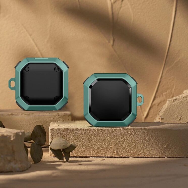 Защитный чехол Deexe Armor Cover для Samsung Galaxy Buds Live / Buds Pro / Buds 2 / Buds 2 Pro / Buds FE - Midnight Green: фото 1 из 8