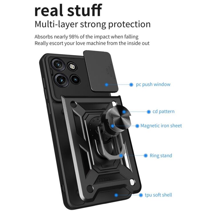 Защитный чехол Deexe Armor Shield для Motorola Edge 50 Neo - Black: фото 6 из 10