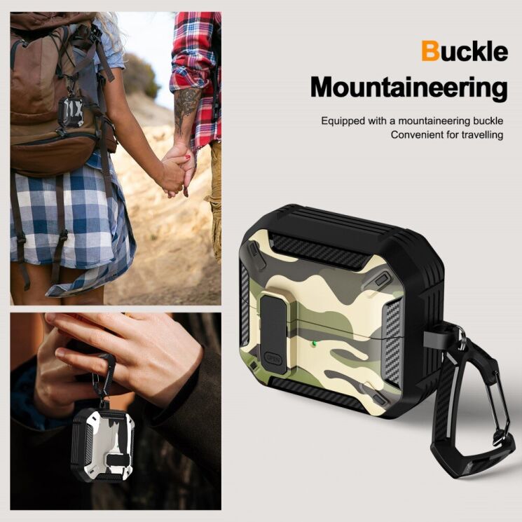 Захисний чохол Deexe Camouflage Case для Samsung Galaxy Buds 3 / Buds 3 Pro - Black: фото 6 з 11