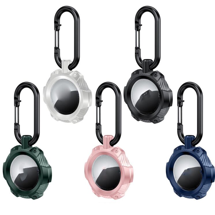 Защитный чехол Deexe Carbon Clip для Apple AirTags - Midnight Blue: фото 5 из 5