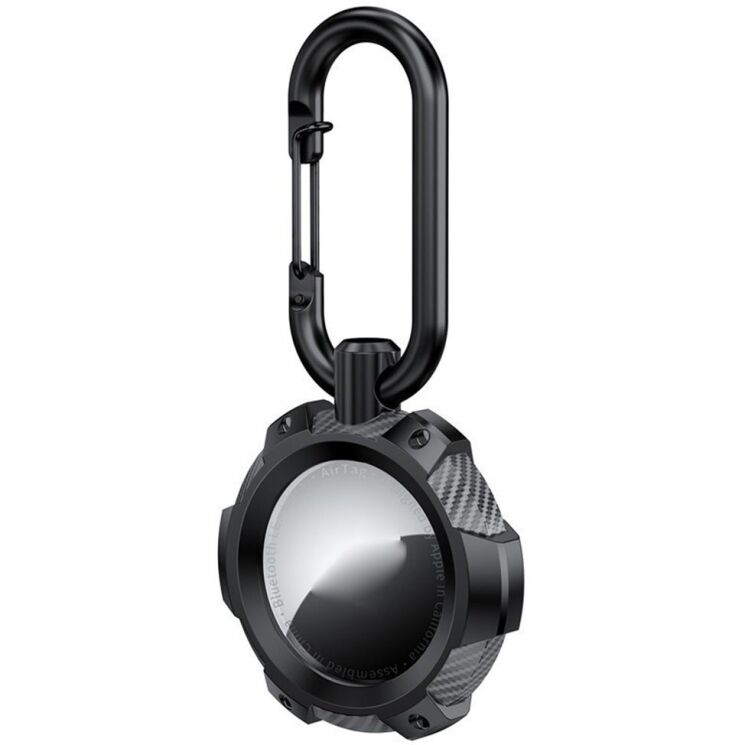 Захисний чохол Deexe Carbon Clip для Apple AirTags - Black: фото 1 з 5