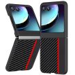Защитный чехол Deexe Carbon (FF) для Motorola Razr 40 Ultra - Black / Red (329604BR)