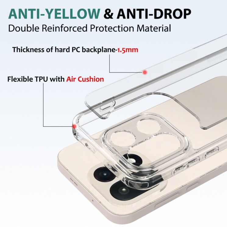 Захисний чохол Deexe Crystal Hybrid для OnePlus 15 - Clear: фото 5 з 6