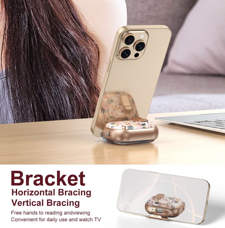 Защитный чехол Deexe Crystal Lock для AirPods Pro 3 - Black Rose: фото 7 из 9