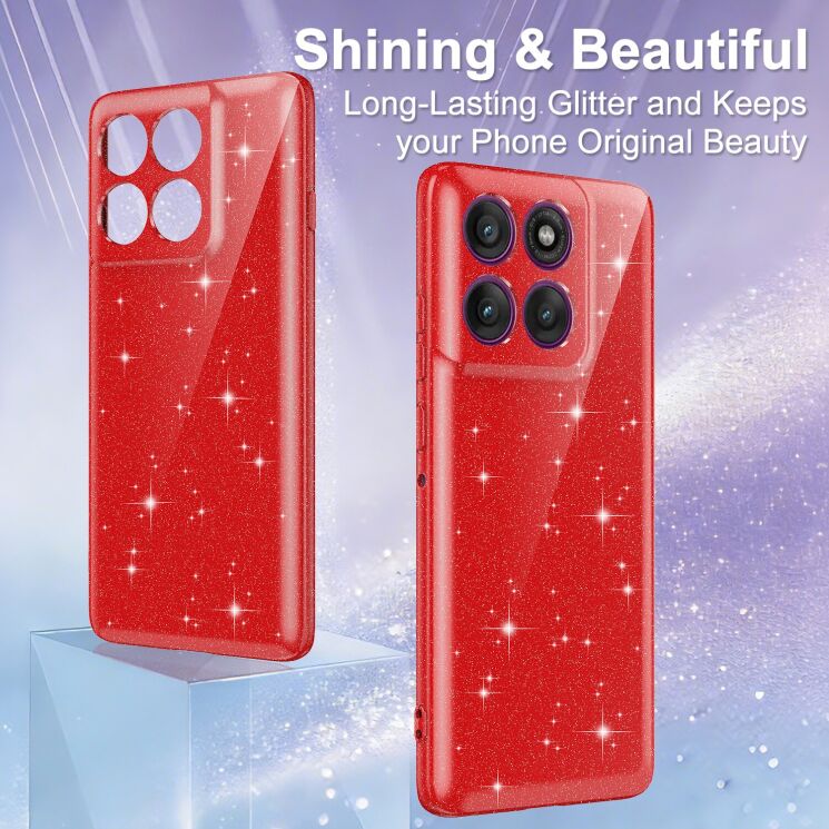 Захисний чохол Deexe Glitter Case with MagSafe для Motorola Moto G57 / G57 Power / G67 Power - Black: фото 5 з 7