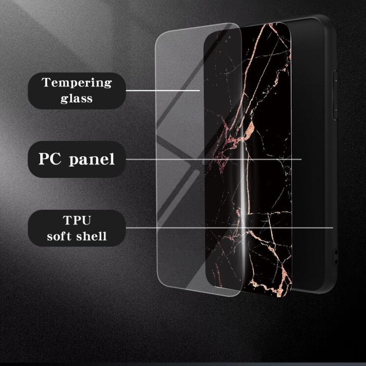 Захисний чохол Deexe Gradient Pattern для Xiaomi Redmi Note 14 Pro 5G / Poco X7 - Blood Red Marble: фото 2 з 8