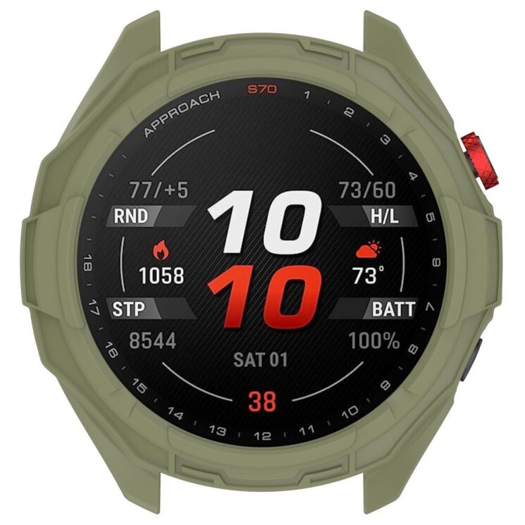 Защитный чехол Deexe Hollow Cover для Garmin Approach S70 42mm - Jungle Green: фото 6 из 8