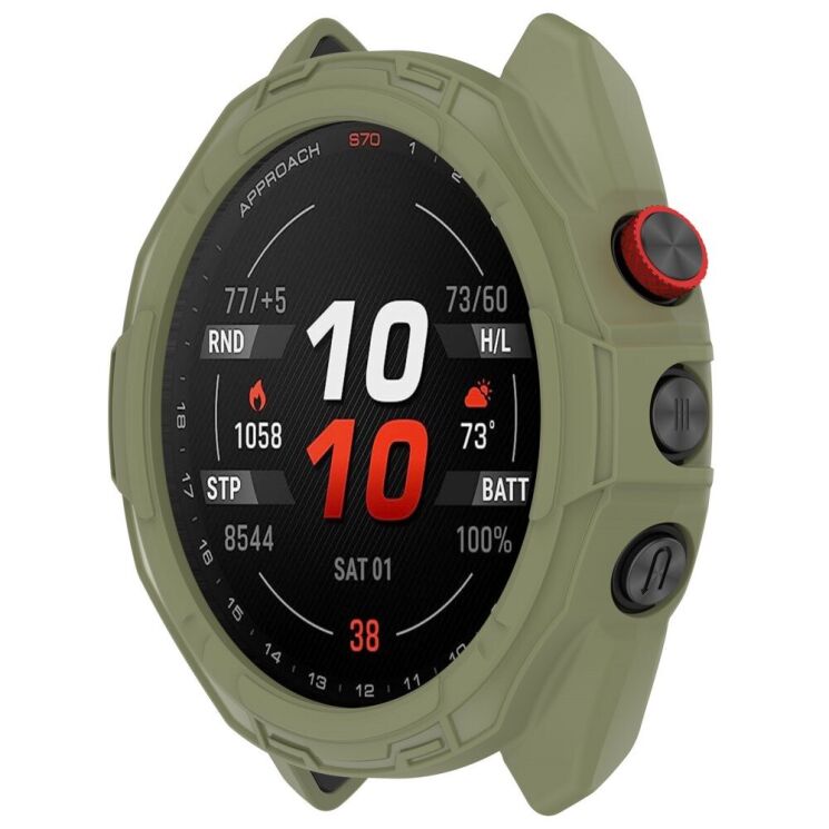 Защитный чехол Deexe Hollow Cover для Garmin Approach S70 42mm - Jungle Green: фото 4 из 8