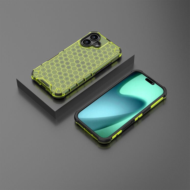 Захисний чохол Deexe Honeycomb Series для Apple iPhone 17 - Green: фото 4 з 6