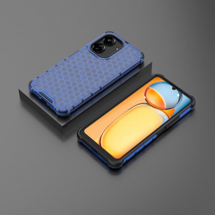 Защитный чехол Deexe Honeycomb Series для Xiaomi Redmi 13C / Poco C65 - Blue: фото 3 из 5
